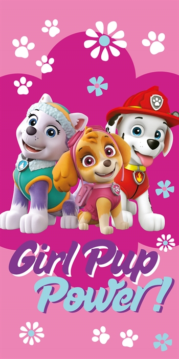 9: Badehåndklæde - 70x140 cm - Paw patrol - Girl pup power - 100% Bomuld